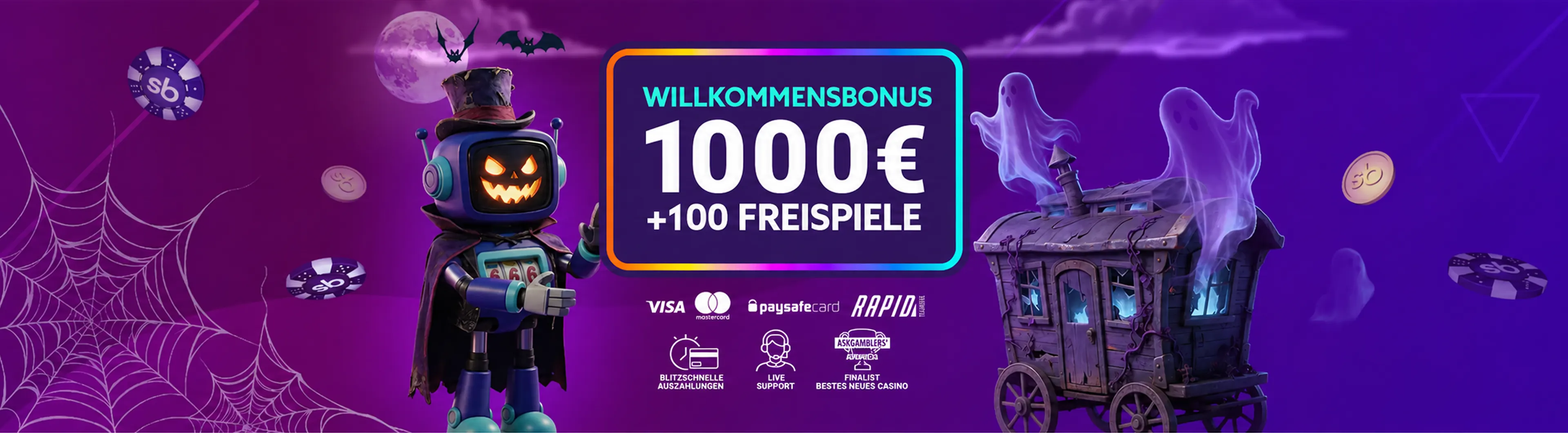 Slotbox Willkommenspaket: 1000 € + 100 Freispiele